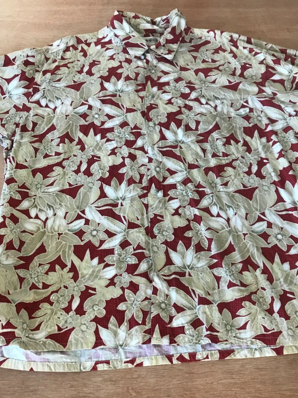 Campia Moda Shirt Men XXL Red Floral Button Up Pocket Short Sleeve Collared